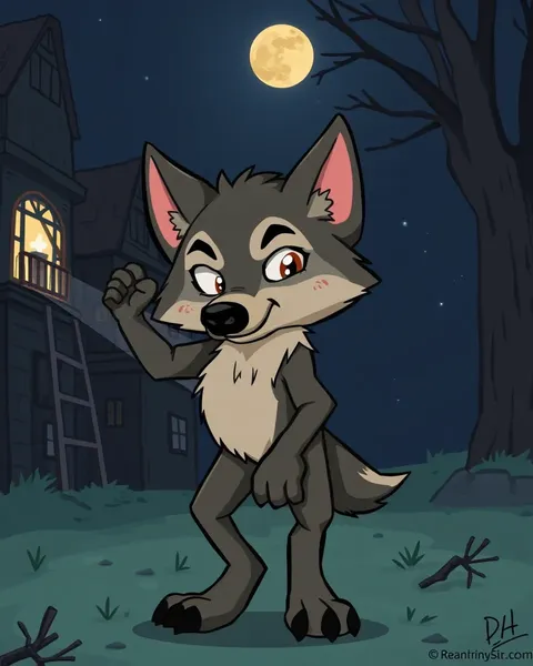 Werewolves in Cartoon Pictures and Illustrations