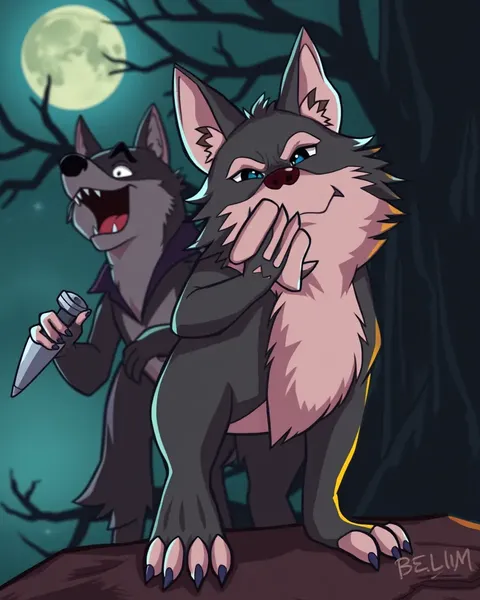 Werewolves in Cartoon Pictures and Illustrations