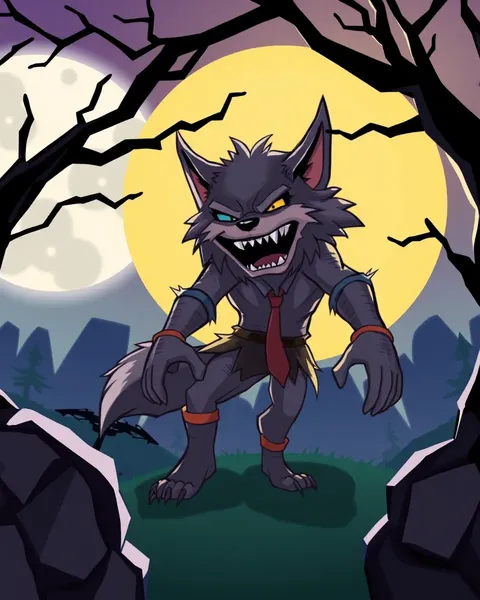 Werewolves in Cartoon Pictures and Illustrations