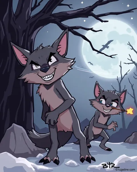 Werewolves in Cartoon Pictures and Illustrations