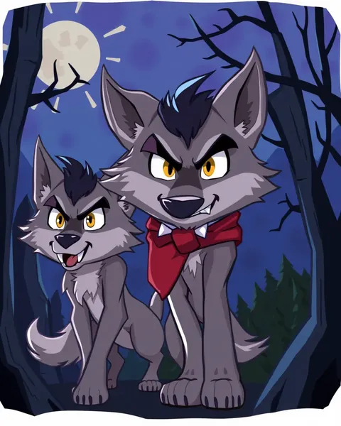 Werewolves in Cartoon Pictures and Illustrations