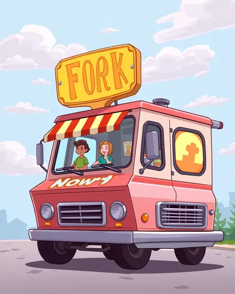 Whimsical Cartoon Food Truck Pictures for Foodies' Delight