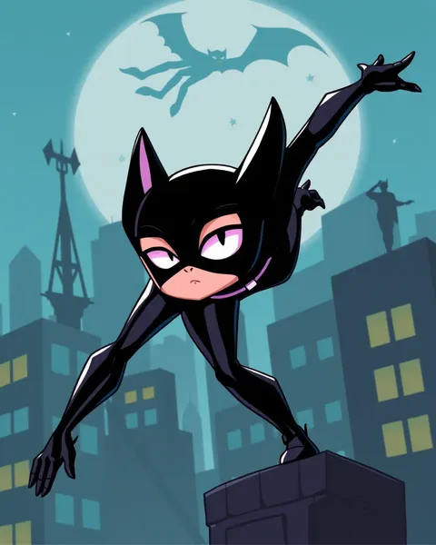 Whimsical Cartoon Images of Catwoman's Adventures