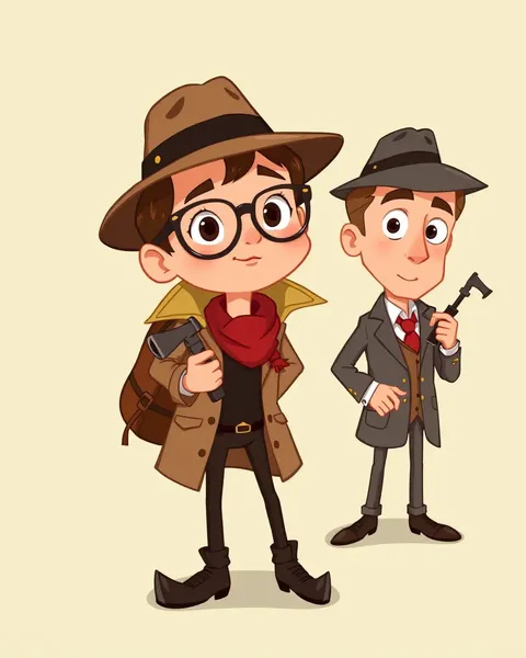 Whimsical Cartoon Pictures of Detectives in Disguise