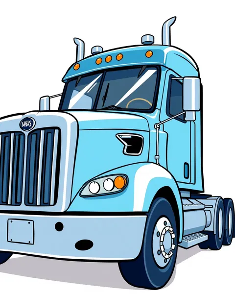 Whimsical Cartoon Semi Truck Images for Children's Joy