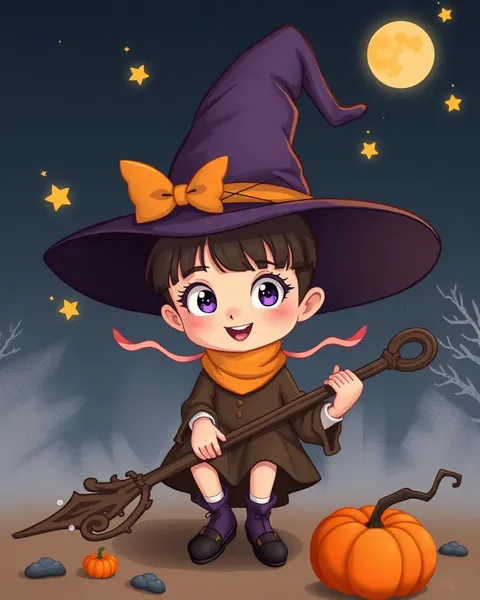 Whimsical Cartoon Witch Pictures for Delight