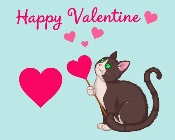 Whimsical Cat Valentine Images for Heart Day