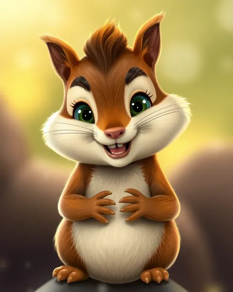 Whimsical Chipmunk Cartoon Pictures Bright Imagery