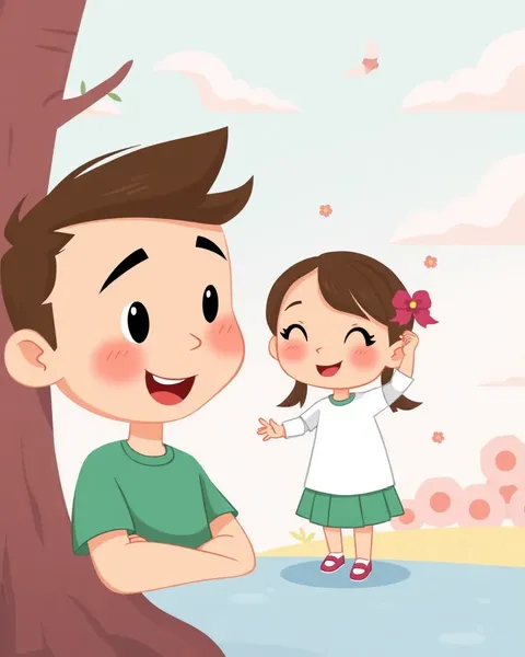 Whimsical Father Daughter Cartoon Images