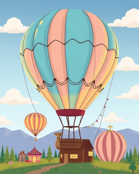 Whimsical Hot Air Balloon Cartoon Illustrations