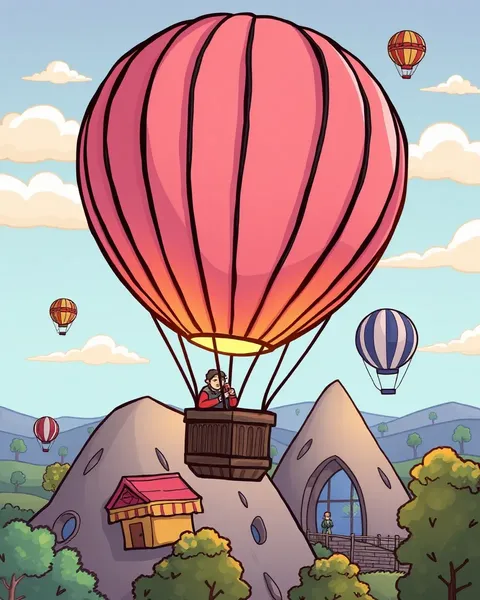 Whimsical Hot Air Balloon Cartoon Images Collection