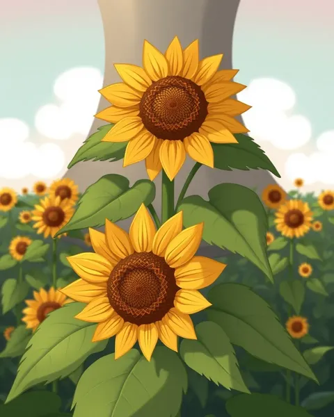 Whimsical Sunflower Cartoon Images for Art