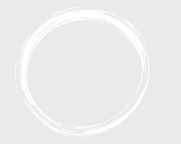 White Circle Brush Stroke PNG Art Icon