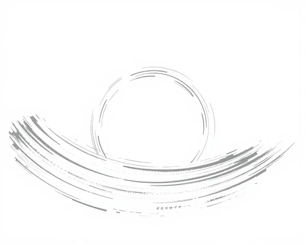 White Circle Brush Stroke PNG Digital Design