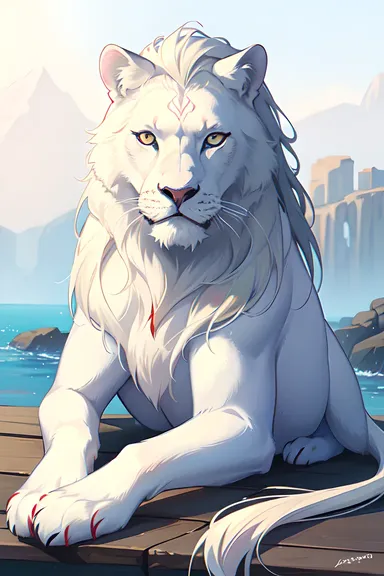 White Lion Animal Images for Historical Record Keeping