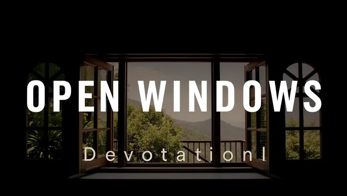 Windows Open Devotional 2025 Repeats