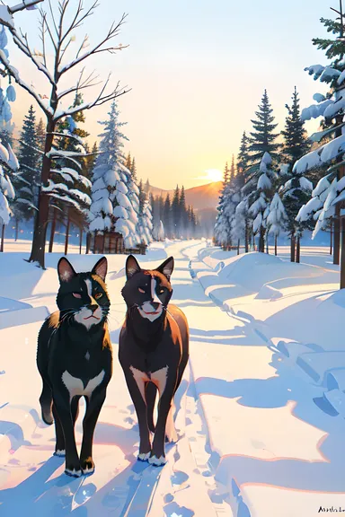 Winter Landscapes with Animals and Snowy Backdrops