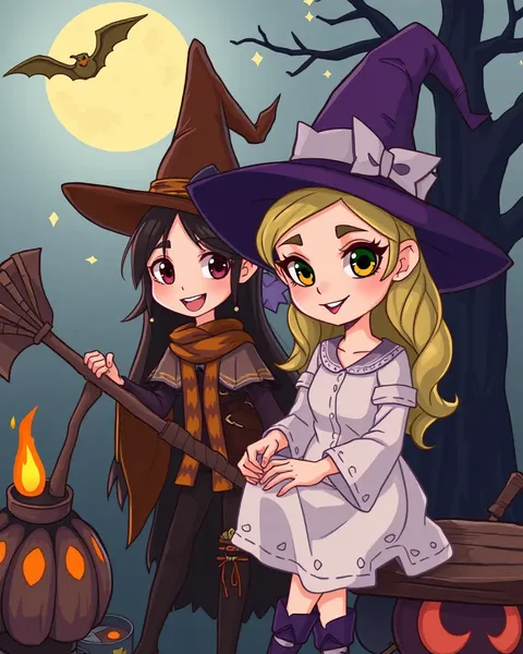 Witch Cartoon Pictures in Fantasy Art Style