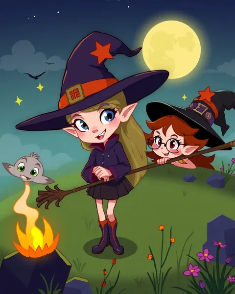 Witch Cartoon Pictures in Vibrant Colors