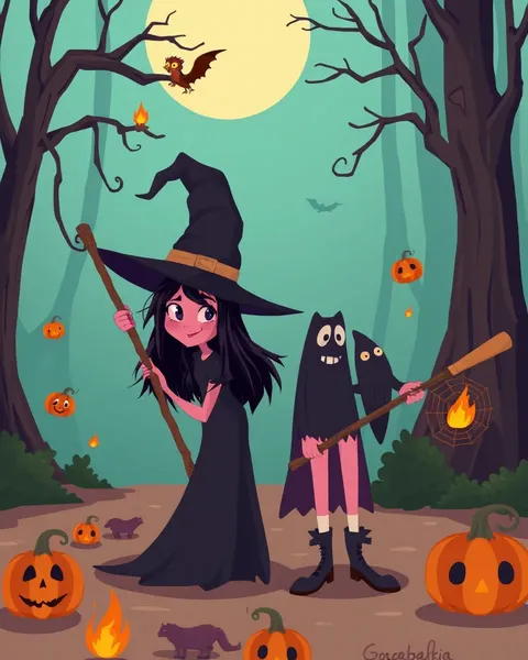 Witch Cartoon Pictures with Whimsical Characters