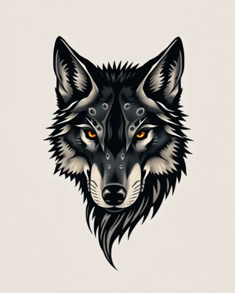 Wolf Tattoo Design for Leg