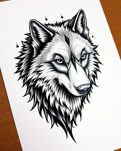 Wolf Tattoo Design for Sleeve