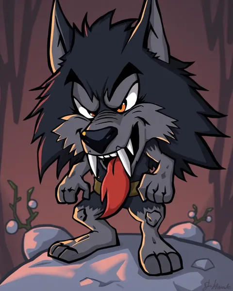 Wolfman Cartoon Images: Cartoon Images of Wolfman with Different Accessories