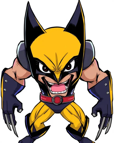 Wolverine Cartoon Picture with Fierce Wolverine Face