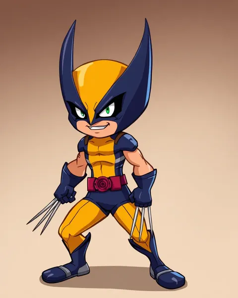 Wolverine Cartoon Picture with Superhero Costume