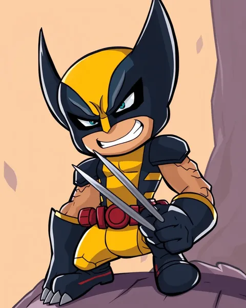 Wolverine Cartoon Picture with X-Men Logo