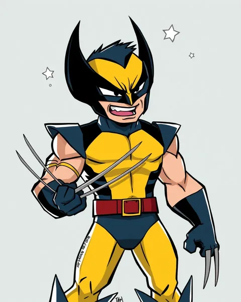 Wolverine Cartoon Pictures Illustrate Fierce and Agile Hero