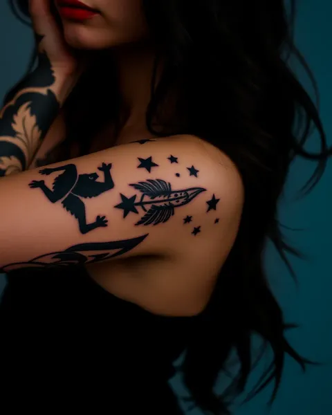 Woman's Arm Tattoos with Bold and Colorful