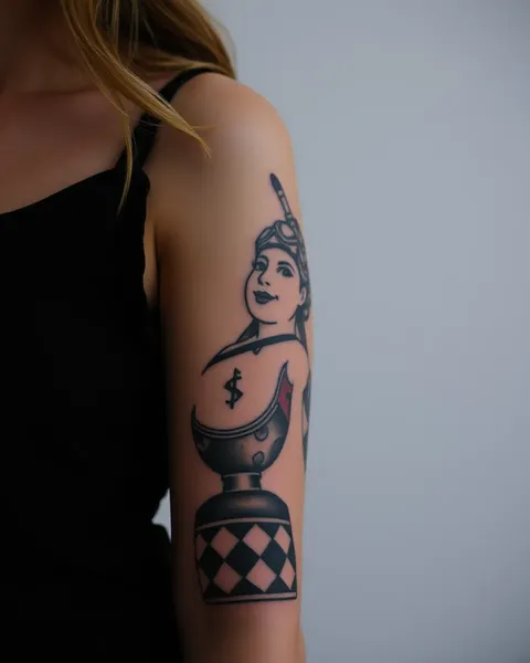 Woman's Tattoos on Arm Show Artistic Expression