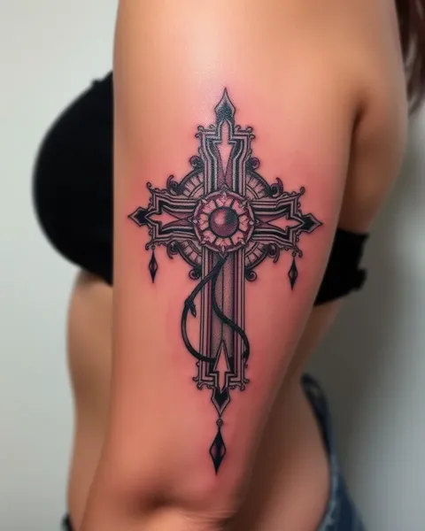 Women's Feminine Cross Tattoo Definition