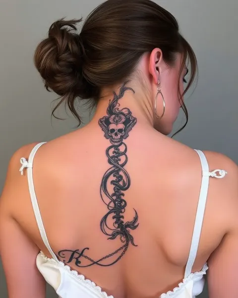 Women's Spine Tattoos with Unique Designs