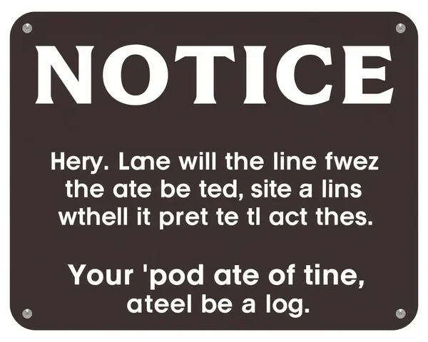 Word Document Notice Sign Template in PNG Format Free