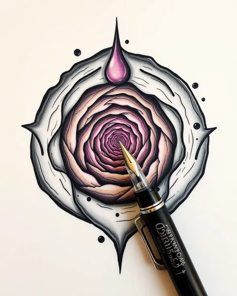 Wormhole Design on Pen for Tattoo Lovers