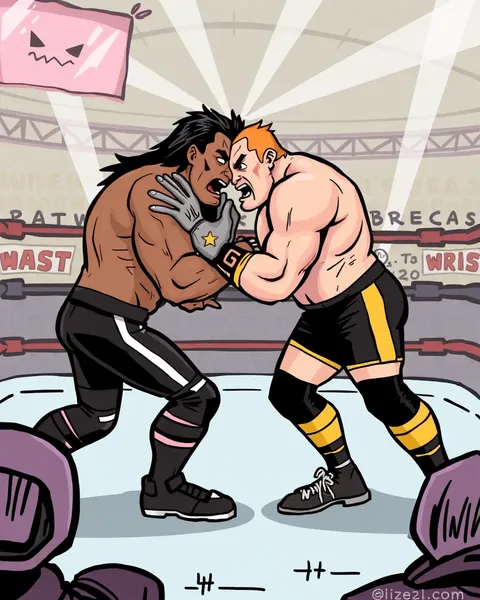 Wrestling Cartoon Images Showcase Superhero Moves