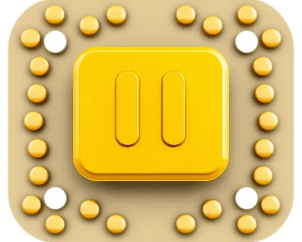 Yellow Pause Button PNG Button