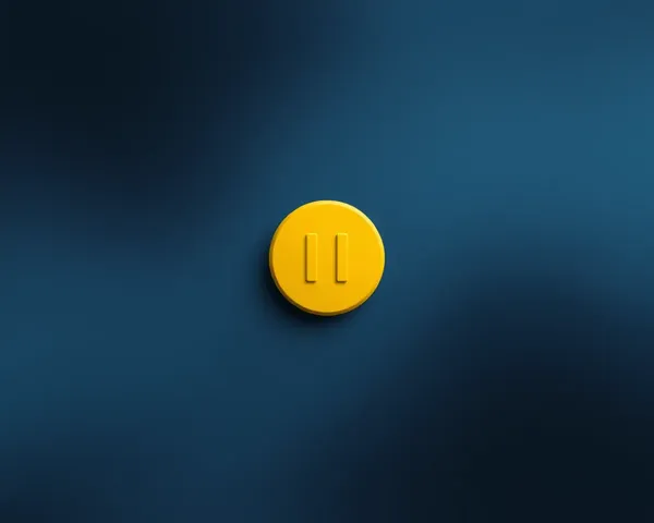 Yellow Pause Button PNG Symbol