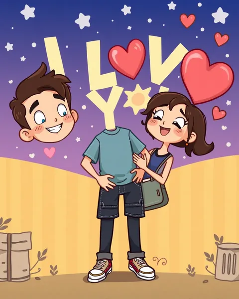 You Pictures I Love in Cartoon Style