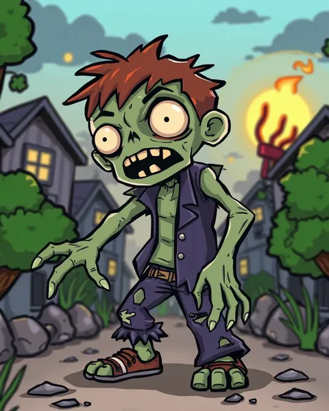 Zombie Cartoon Picture with Cartoonish Grin