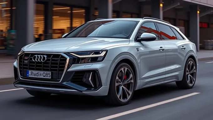 2025 Audi Q8 no keitai to karigara no hyōji