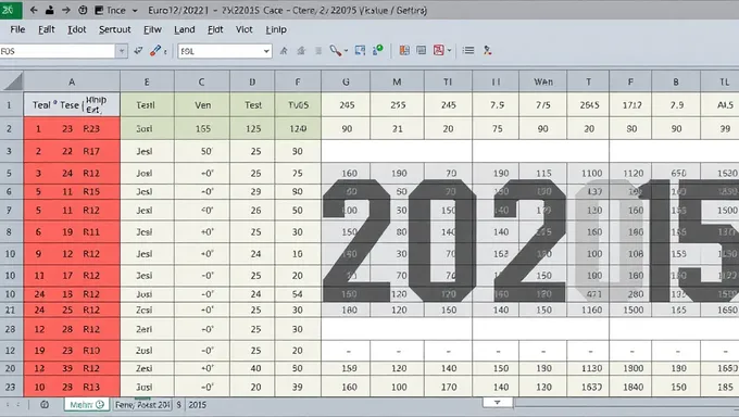 2025 Eruo 2025 Ekuseru Shīto bugetto enshū keikaku