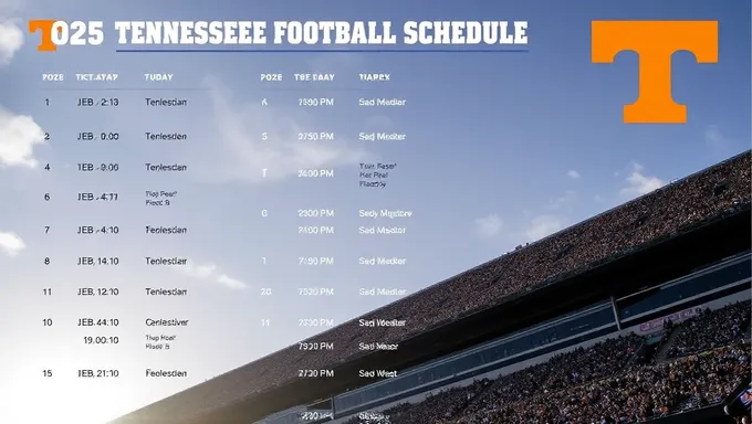 2025 Tennessee Football Schedule Features Home Opener:2025 Tennessee Fōtobōru Shudō no Jūjin Kaihin