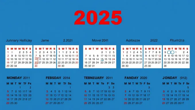 2025ねんの連邦休日カレンダーには、新しい祝日が含まれています