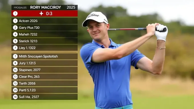 2025スコティッシュオープンリーダーボードランキングRory McIlroy