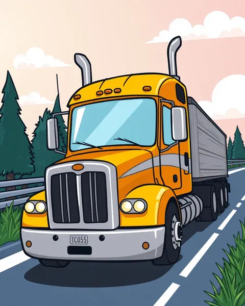 Cartoon Semi Truck Pictures: Semi Torakku Kyaruton Pikkushāsu Summāri