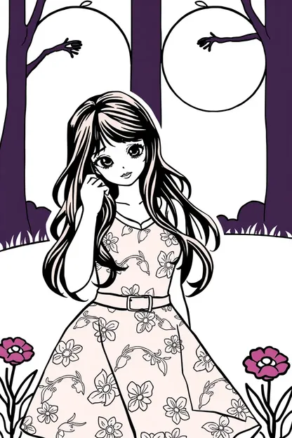 Cute Girl Coloring Pages for Toddlers Fun:Kawaii Gāru Kōringu Pēji wa Tododā no Furun to Shite Imasu