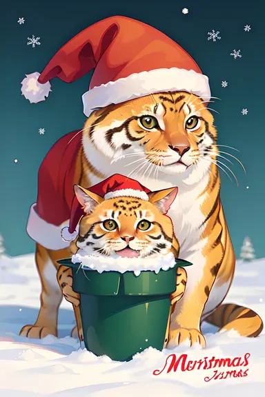 Holidayのための笑いのクリスマス動物画像